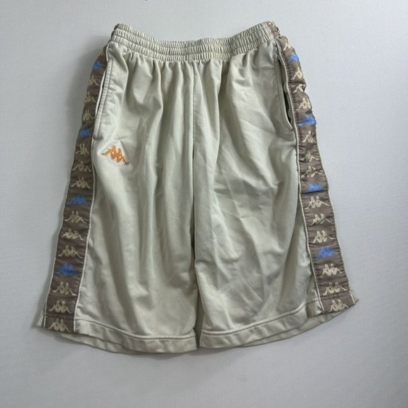Kappa‎ Side Logo Mens Fleece Sport Shorts Size Small Beige Active Lounge Gym - Picture 1 of 7